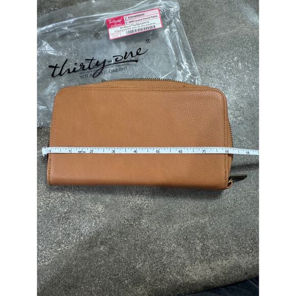 Thirty-One 31 All About the Benjamins Wallet NIP Caramel Smooth Pebble - Picture 3 of 6
